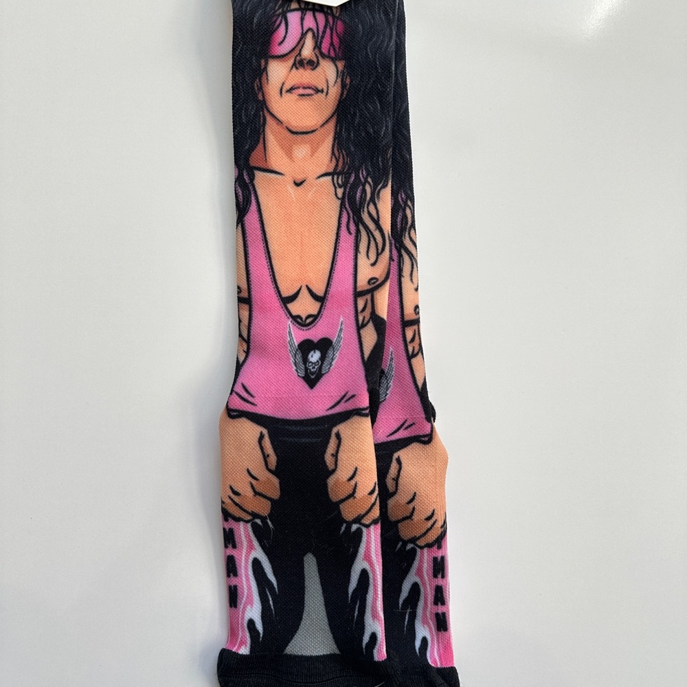 NWT Rock Em Elite Bret The Hitman Hart Licensed WWE Crew Socks L/XL